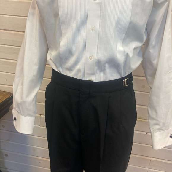 Black Pleated 100% Wool Tuxedo Pants - Weddings, Band, Special Events - Picture 5 of 8